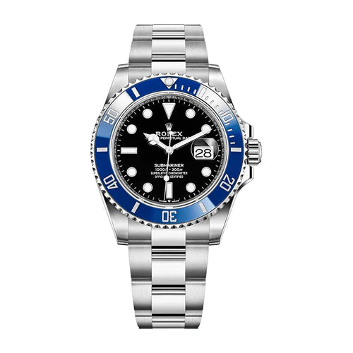 Rolex Submariner Date Watch - Blue Bezel - Black Dial