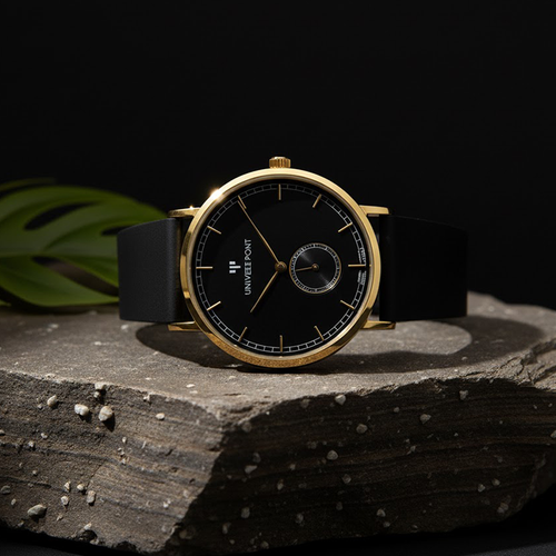 Premium Men's Slim Balloon Watch – Gold & Black